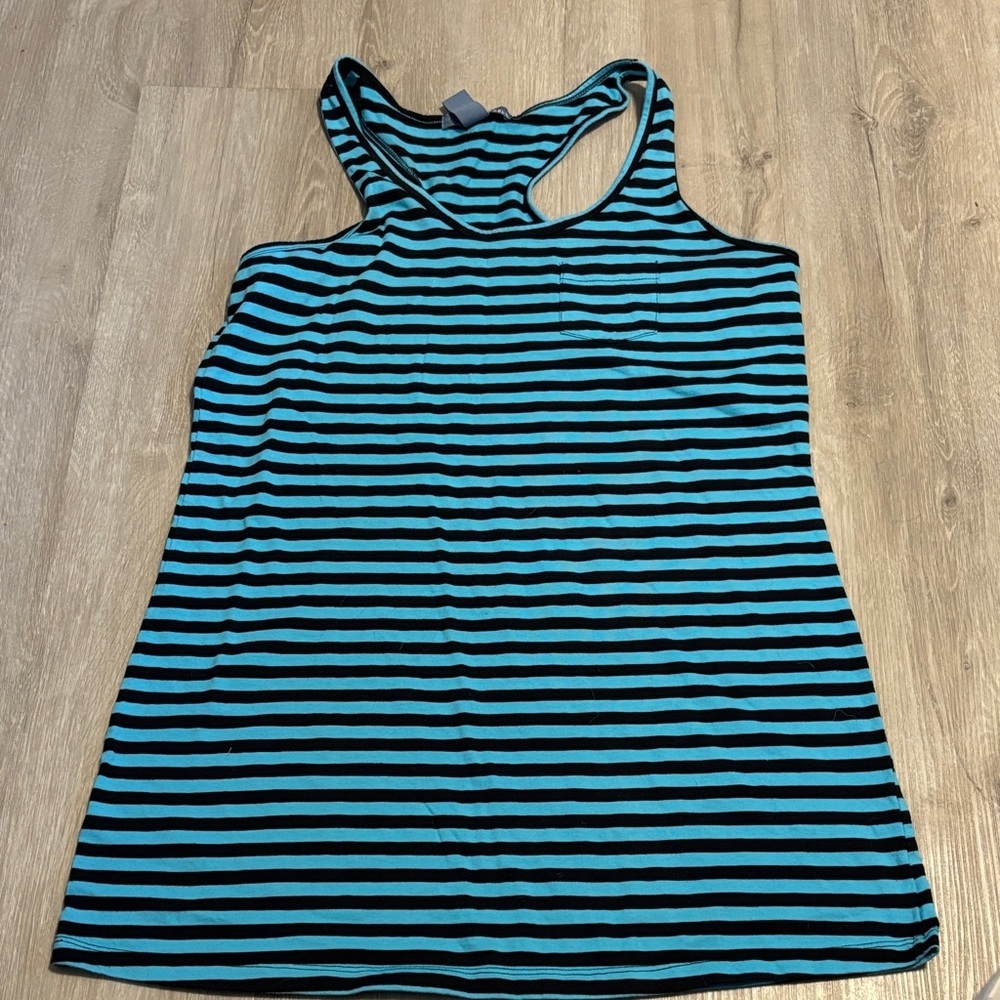 Kaisely Teal and Black‎ Striped Tank Dress